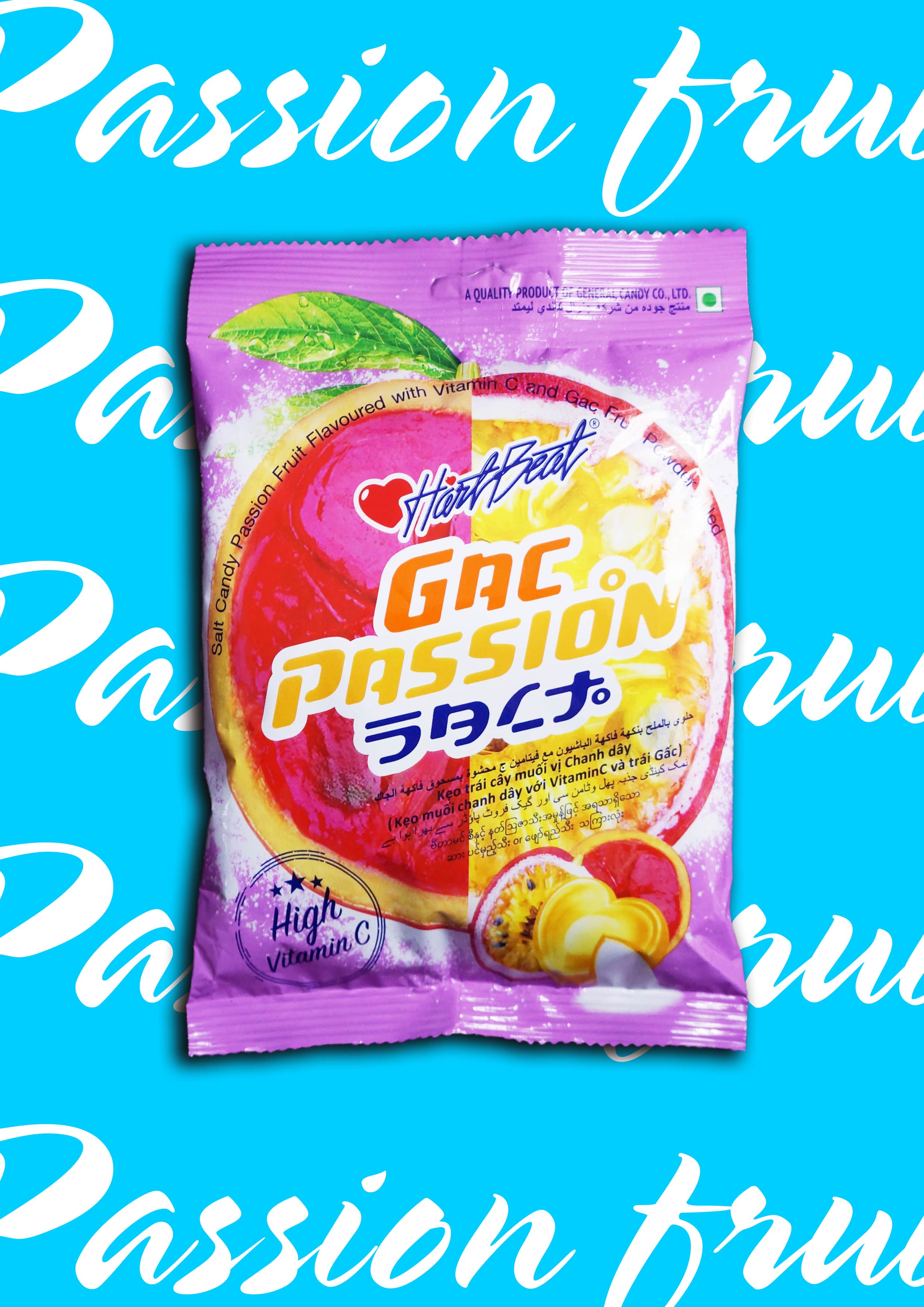 Kẹo chanh dây muối hartbeat 120g