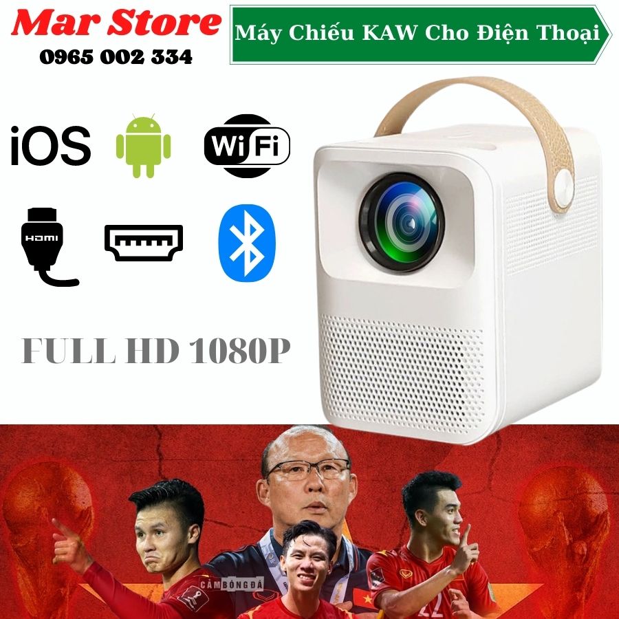 Máy Chiếu Cho Điện Thoại, Máy Chiếu Project Mini, Máy Chiếu Mini, Máy Chiếu Không Cần Màn Chất Lượng Cao, Máy Chiếu KooGold Kết Nối Wifi, Âm Thanh Chân Thực, Hình Ảnh Sắc Nét, Độ Phân Giải Cao, Ảnh To Và Rộng - Bảo Hành 1 Đổi 1