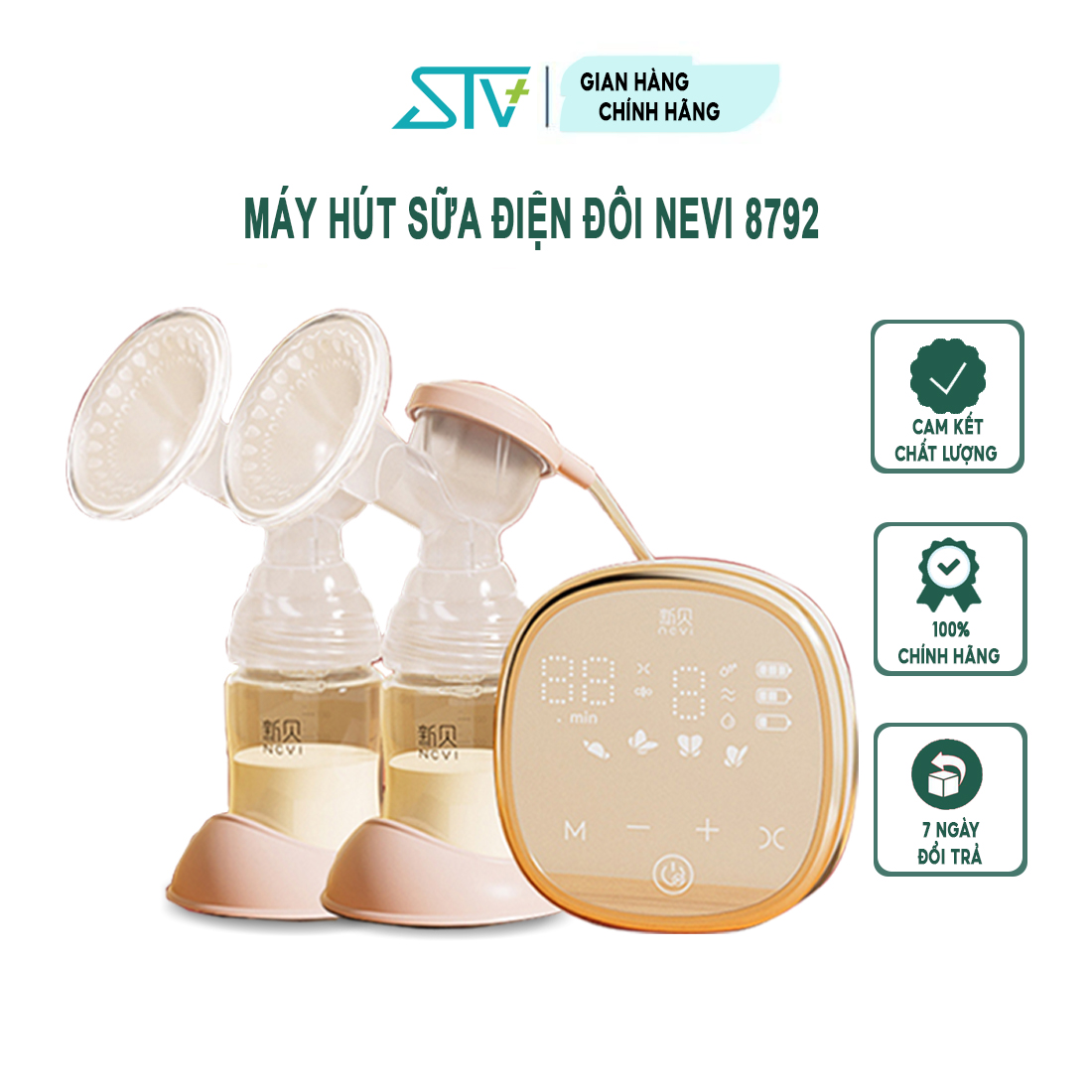 Máy hút sữa điện đôi nevi ncvi chính hãng lực hút mạnh tiệt trùng đảm bảo an toàn, kích sữa về nhanh chống chảy ngược