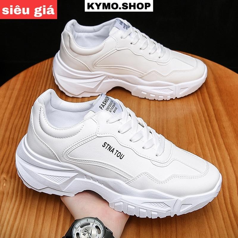 Giày nam thể thao sneaker trắng đẹp đế độn tăng chiều cao đi chơi đi học thời trang phong cách hàn quốc KYMO.SHOP QN009