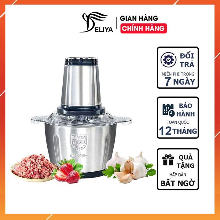 Máy xay thịt đa năng, Máy Xay thịt bằng điện không rỉ, dung tích lớn, công suất lớn, nhiều chế độ xay, chống vỡ bền bỉ, máy xay rau củ, cá, tỏi ớt đa năng công suất lớn