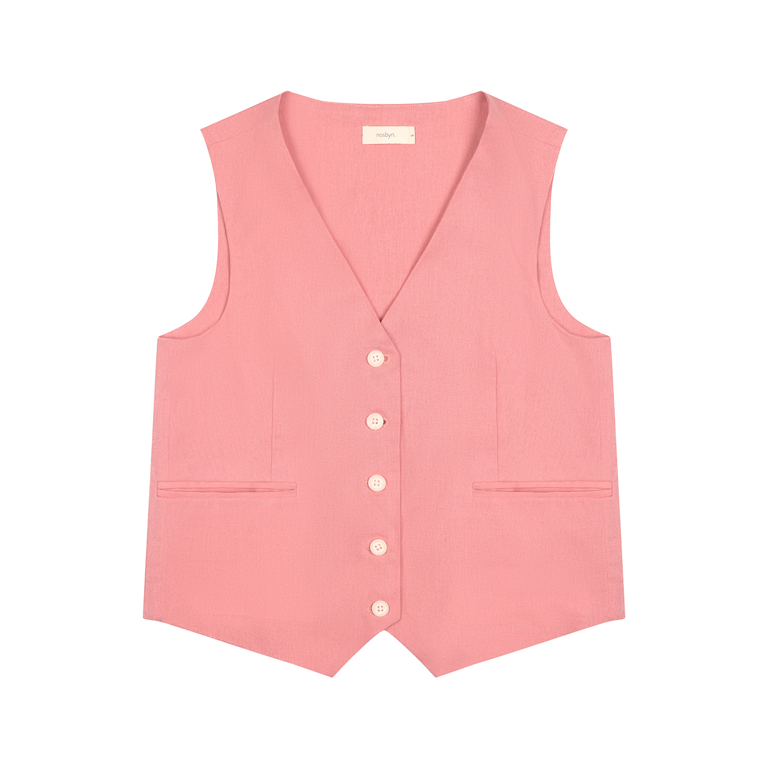 Nosbyn - áo gilet linen màu strawberry - n403-c001