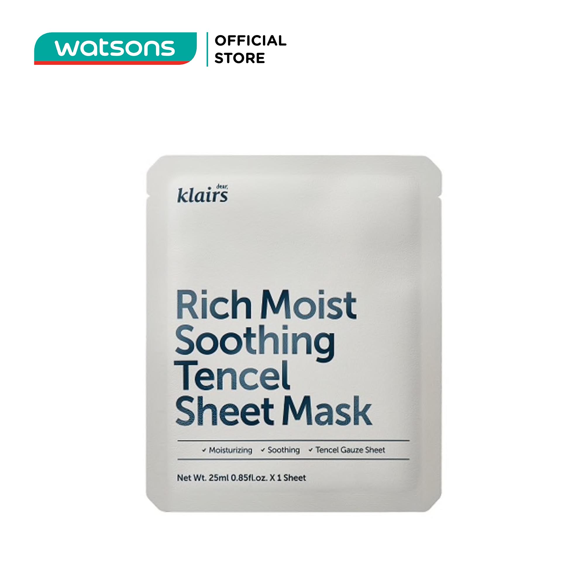 Mặt Nạ Dear Klairs Dưỡng Ẩm Và Làm Mịn Da Rich Moist Soothing Tencel Sheet Mask 25ml