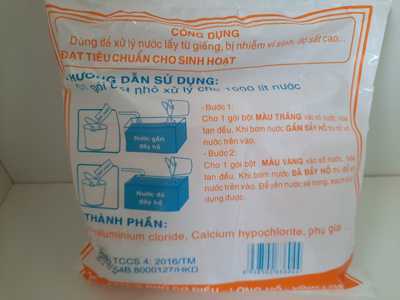 Bột xử lý nước giếng thanh mai 6 gói6000 lít510g