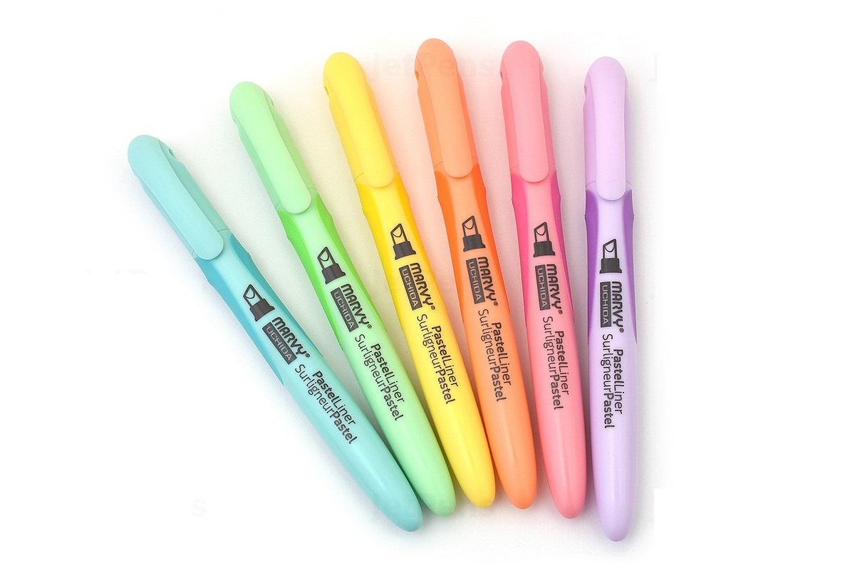 Bộ 6 bút đánh dấu Marvy PastelLiner Highlighter