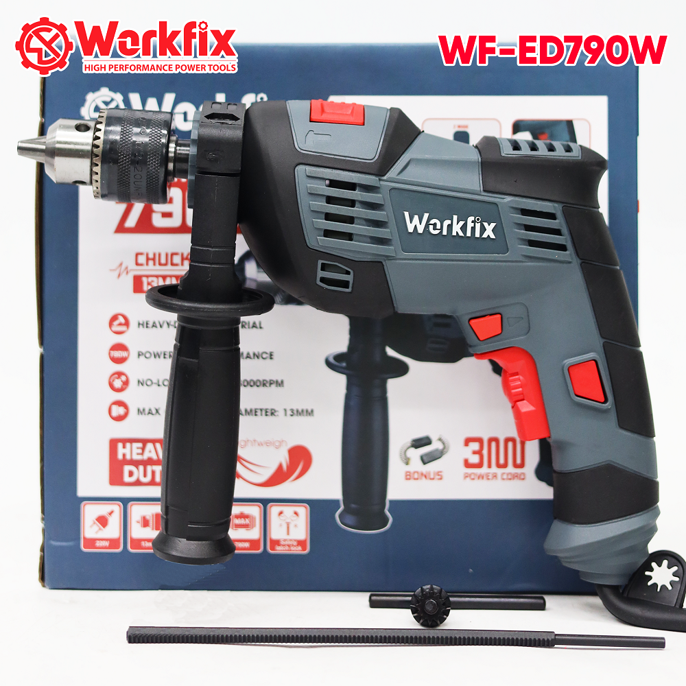 Workfix Wf-Ed790W Electric Drill, with Wall Drilling Hammer, 13mm Chuck, 780W Capacity