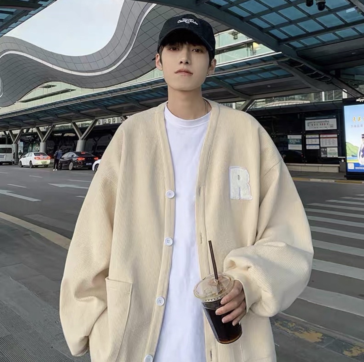 Áo khoác bomber cổ bẻ kiểu nút bấm time money 56