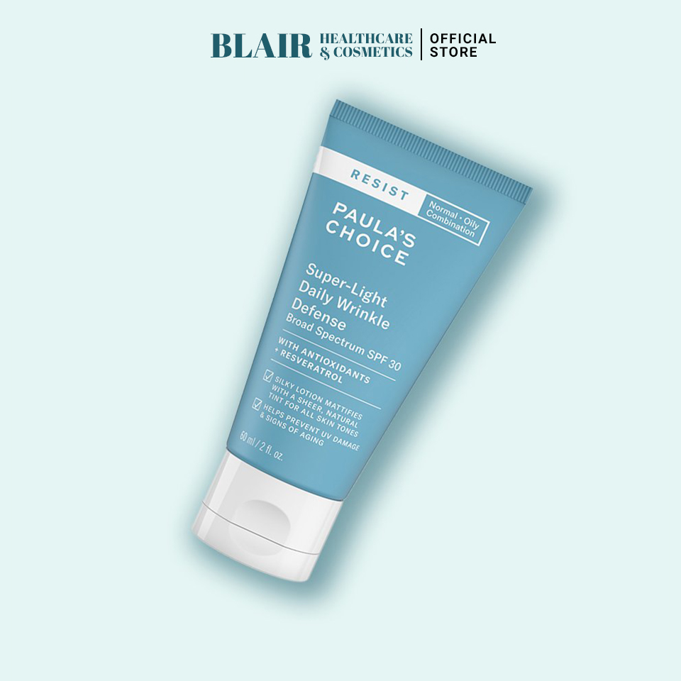 Kem Chống Nắng Nâng Tone cho da lão hóa Paula's Choice Resist Super-Light Wrinkle Defense SPF 30