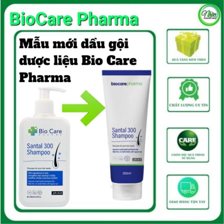 Dầu gội dược liệu bio care pharma giảm gàu, nấm ngứa da đầu santal 300 shampoo 200ml npp thanh nhàn - - showroom thanh nhàn
