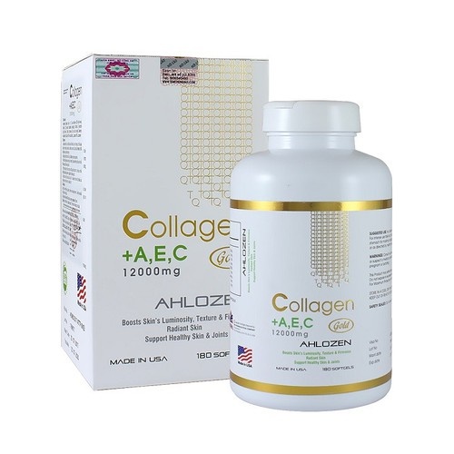 Viên uống Collagen AEC Gold 12000mg Của Mỹ Mẫu mới - Giup làm làn da căng min , trắng sáng -Hộp 180 Viên - mỹ