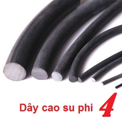 Dây/Gioăng cao su tròn phi 4, đặc, đen, chịu dầu, làm kín tốt