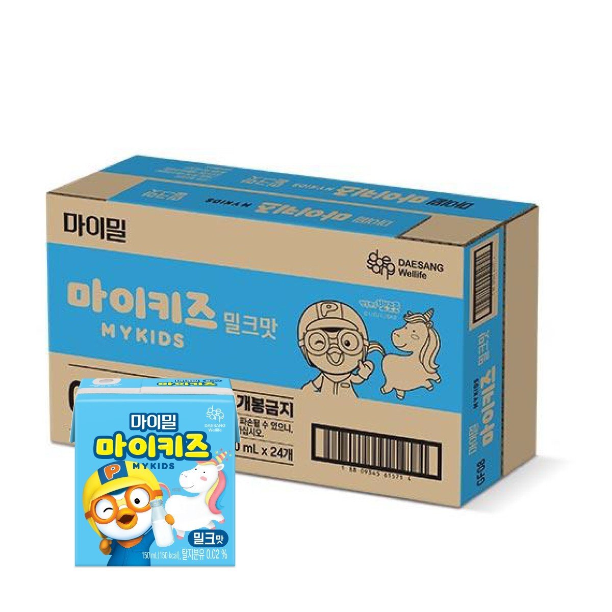 Thùng 24 hộp sữa dinh dưỡng vị sữa Mykids Pororo Daesang Wellife