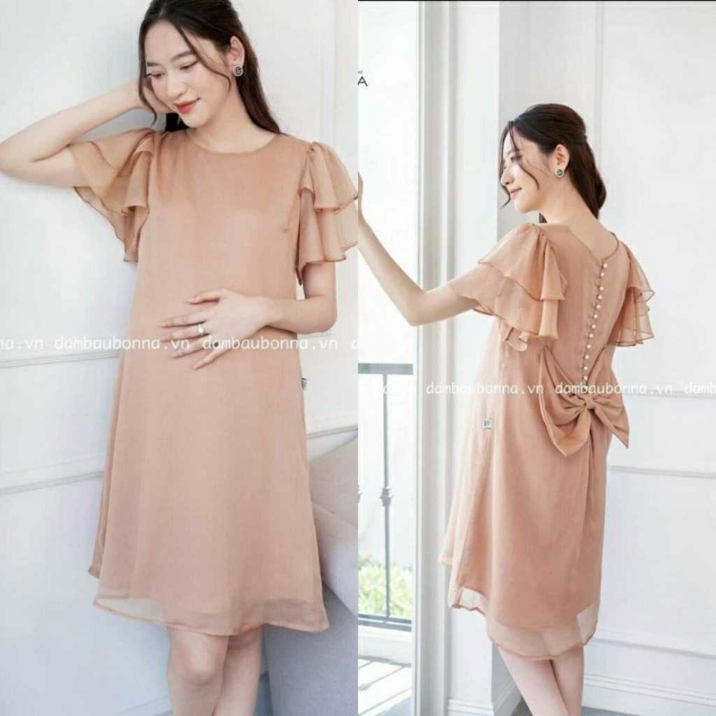 Váy đầm bầu công sở bigsize thiết kế dáng suông mát mẻ mùa hè cho mẹ bầu từ 45kg đến 70kg