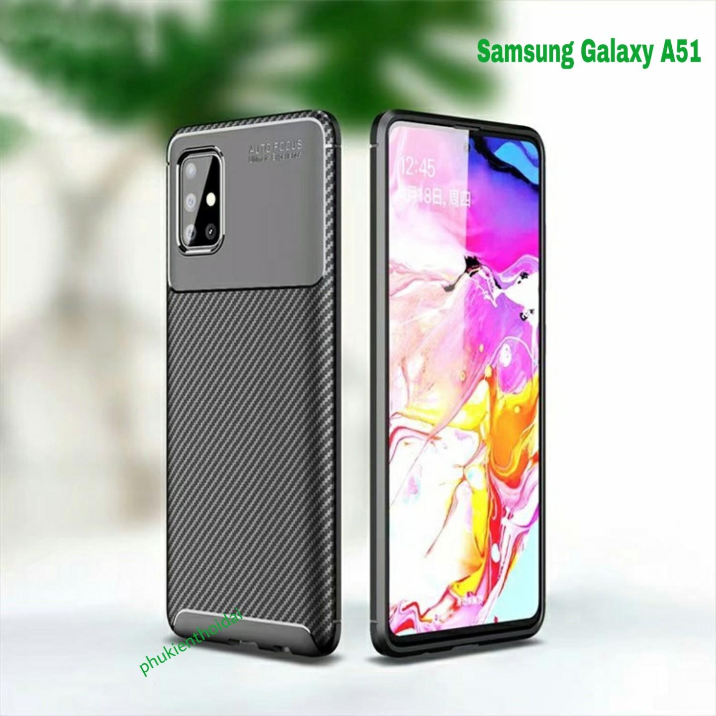 Ốp lưng Samsung Galaxy A51 chống sốc vân rằn ri hiệu Auto Focus siêu bền chống mồ hôi vân tay