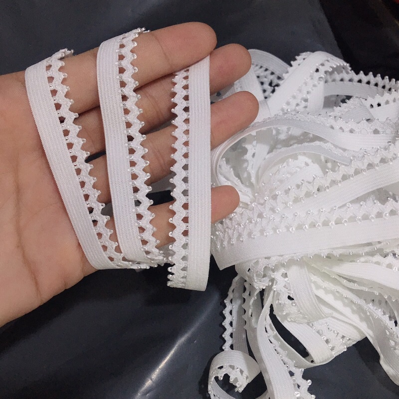 10m ren thun bản 1.3cm màu trắng