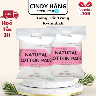 Bông tẩy trang Cotton tư nhiên KyungLab Natural Cotton Pad Thấm hút tốt 120 miếng