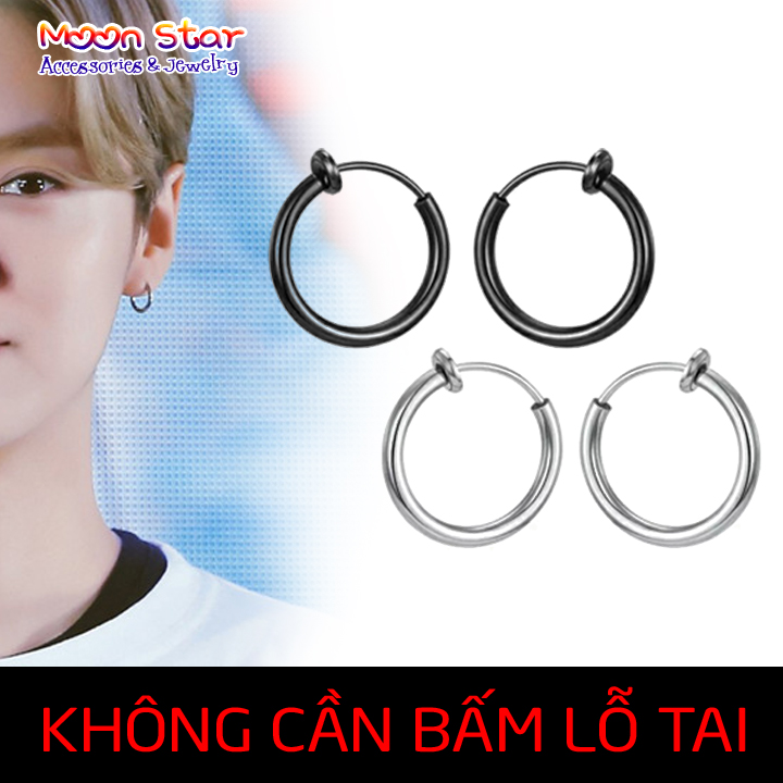 Khoen tròn kẹp dắt lên tai không cần bấm lỗ hàng tốt không gỉ sét style hàn quốc xu hướng mới khuyến mãi hot trend hàn quốc bán chạy