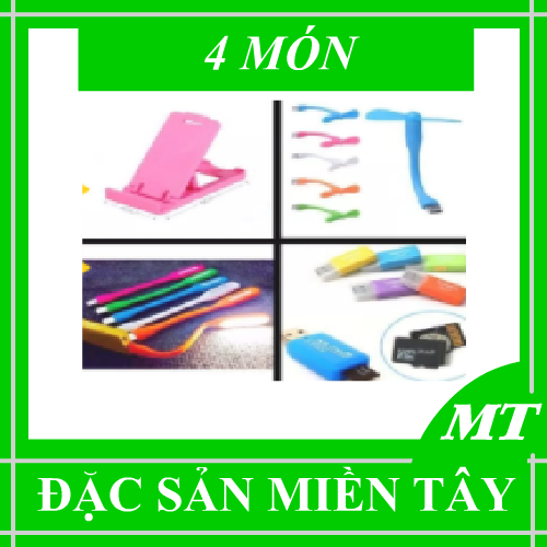 Xả kho 3 ngày Combo 4 sản phẩm: Giá đỡ điện thoại mini+quạt usb+đèn usb+đầu đọc thẻ nhớ