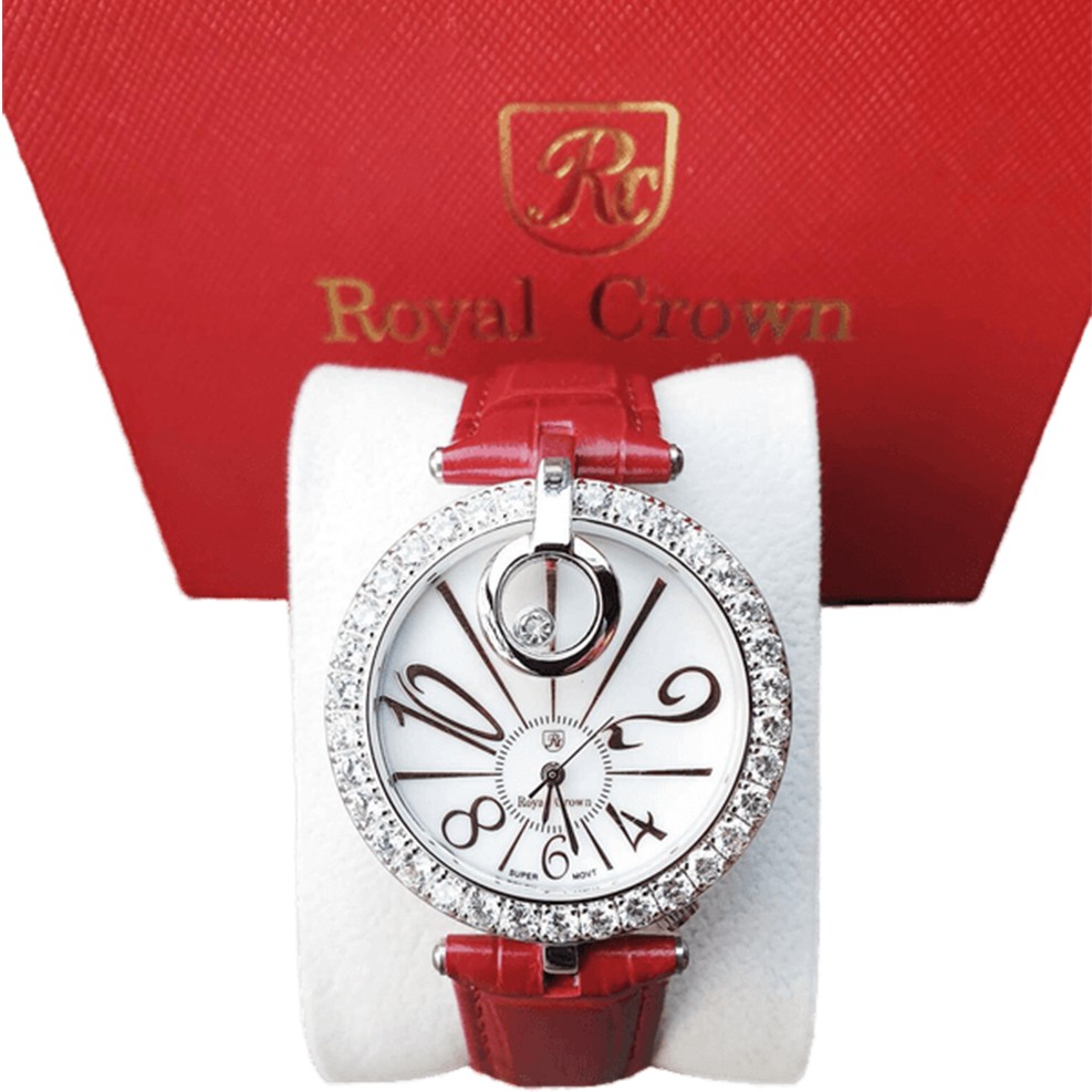Đồng hồ nữ chính hãng dây da royal crown 3850 chống nước chống xước