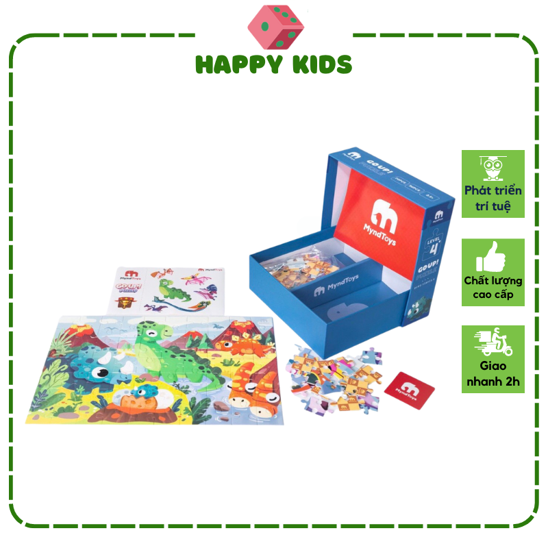 Đồ chơi xếp hình khủng long Go up puzzle Dino S - chính hãng Myndtoys đồ chơi trẻ em thông minh