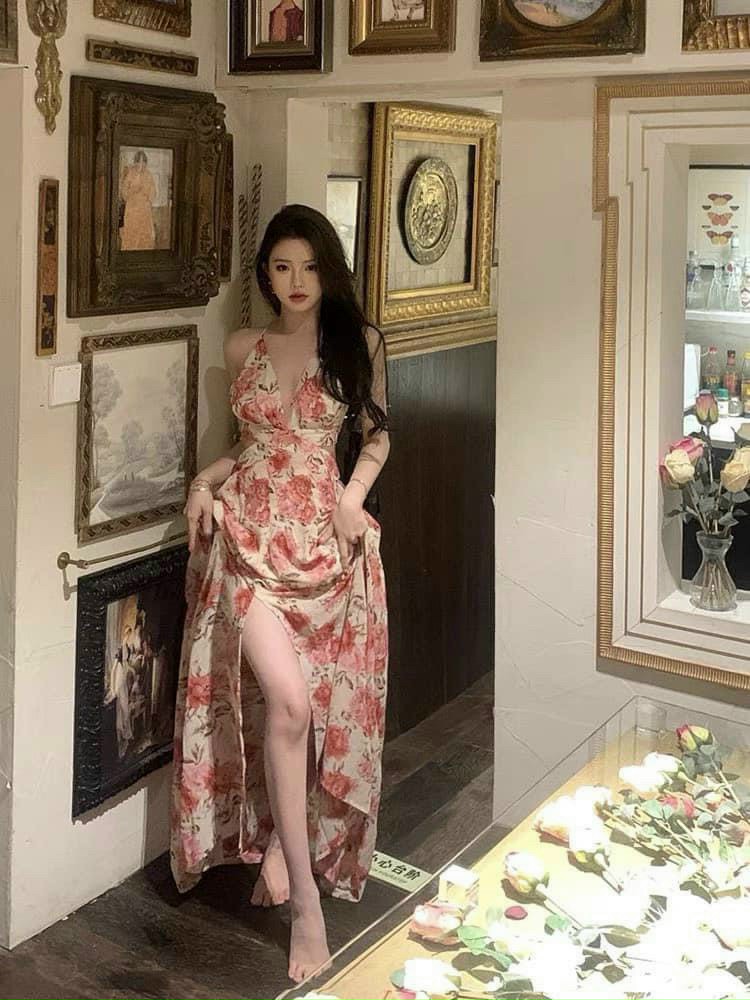 Hot Đầm QC chất Voan Hoa mới toanh có kèm mút siêu quyến rũ tôn dáng (có ảnh thật)