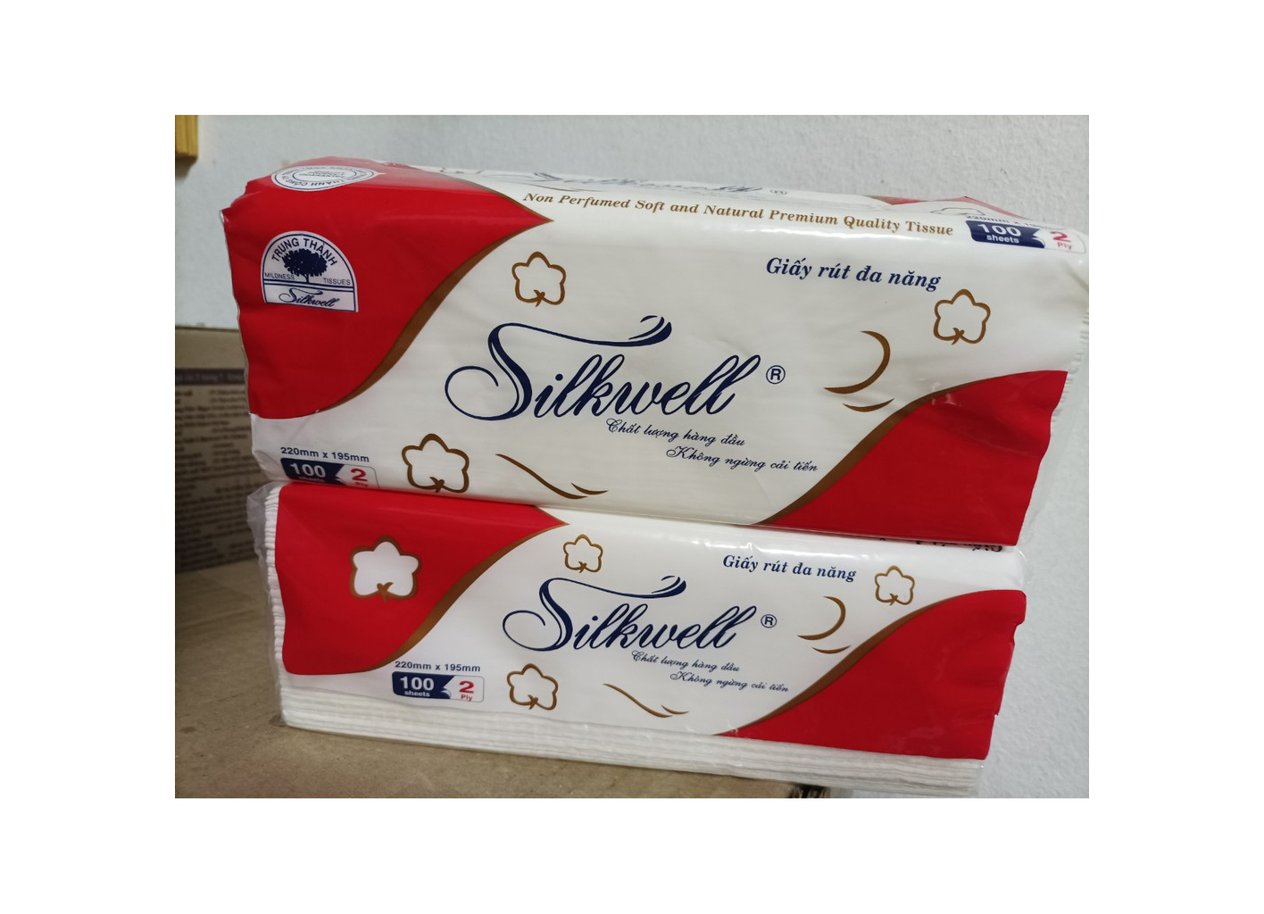Khăn giấy rút silkwell 100 tờ 2 lớp đa năng cao cấp