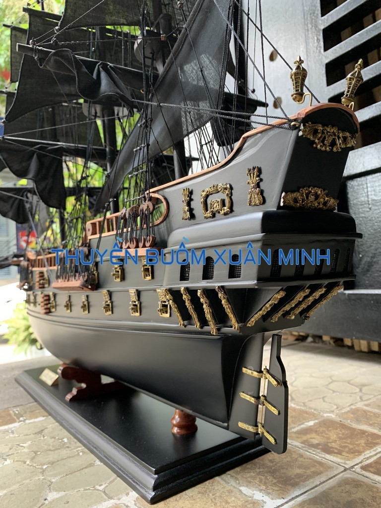 Mô hình tàu cướp biển Ngọc Trai Đen Black Pearl Thân 80cm MNVTB17