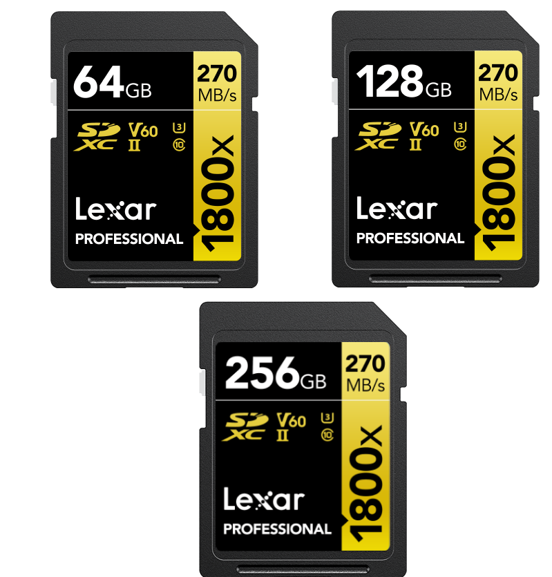  Thẻ nhớ Máy Ảnh SDXC Lexar Professional 256GB   128GB   64GB 1800x UHS-II U3 V60 R270MB s W180MB s  Gold  - Phụ Kiện 1986 
