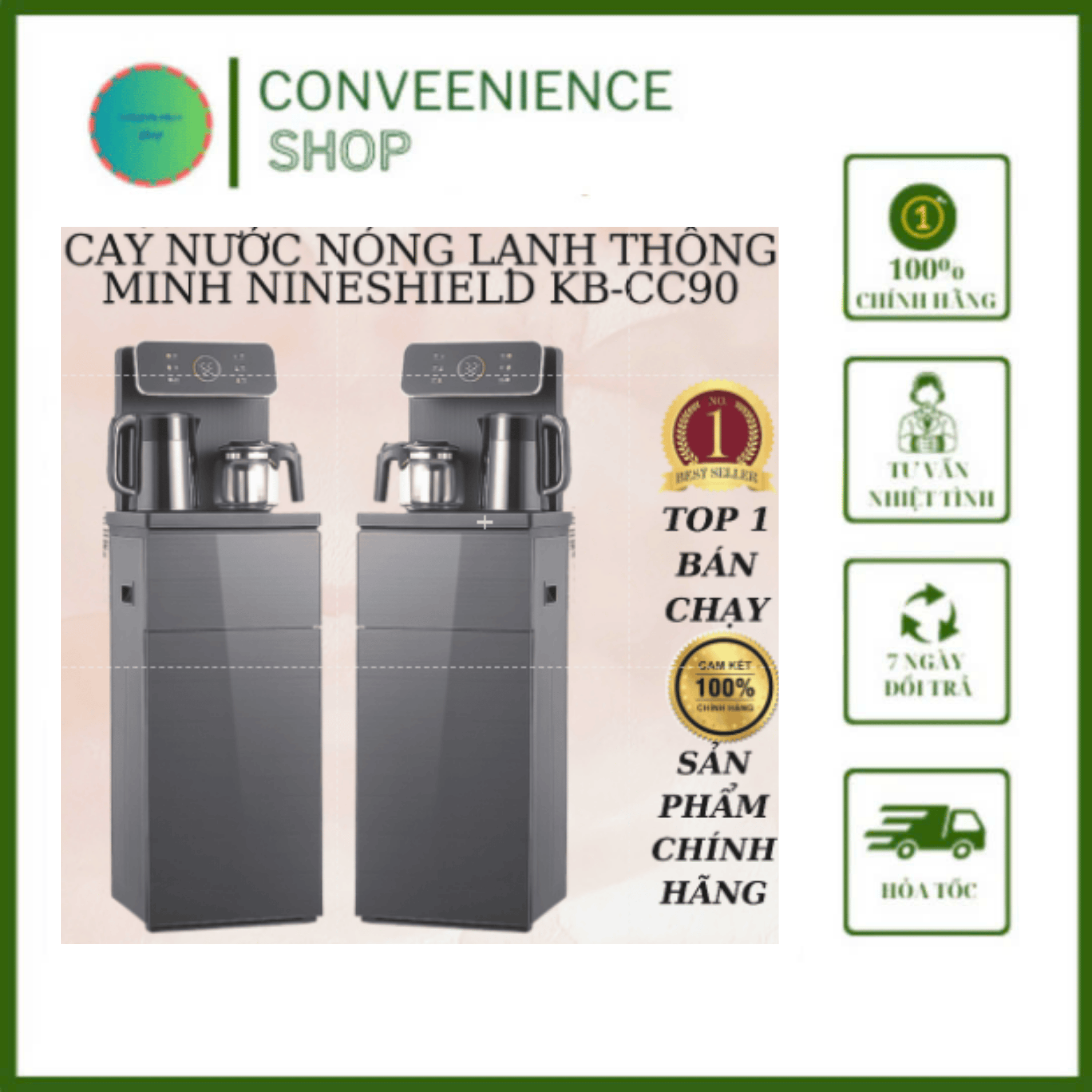 Smart Hot and Cold Water Dispenser Combined with Tea and Coffee Table Nineshield Kb-Cc90 - 12 Month Warranty-Conveenience Shop