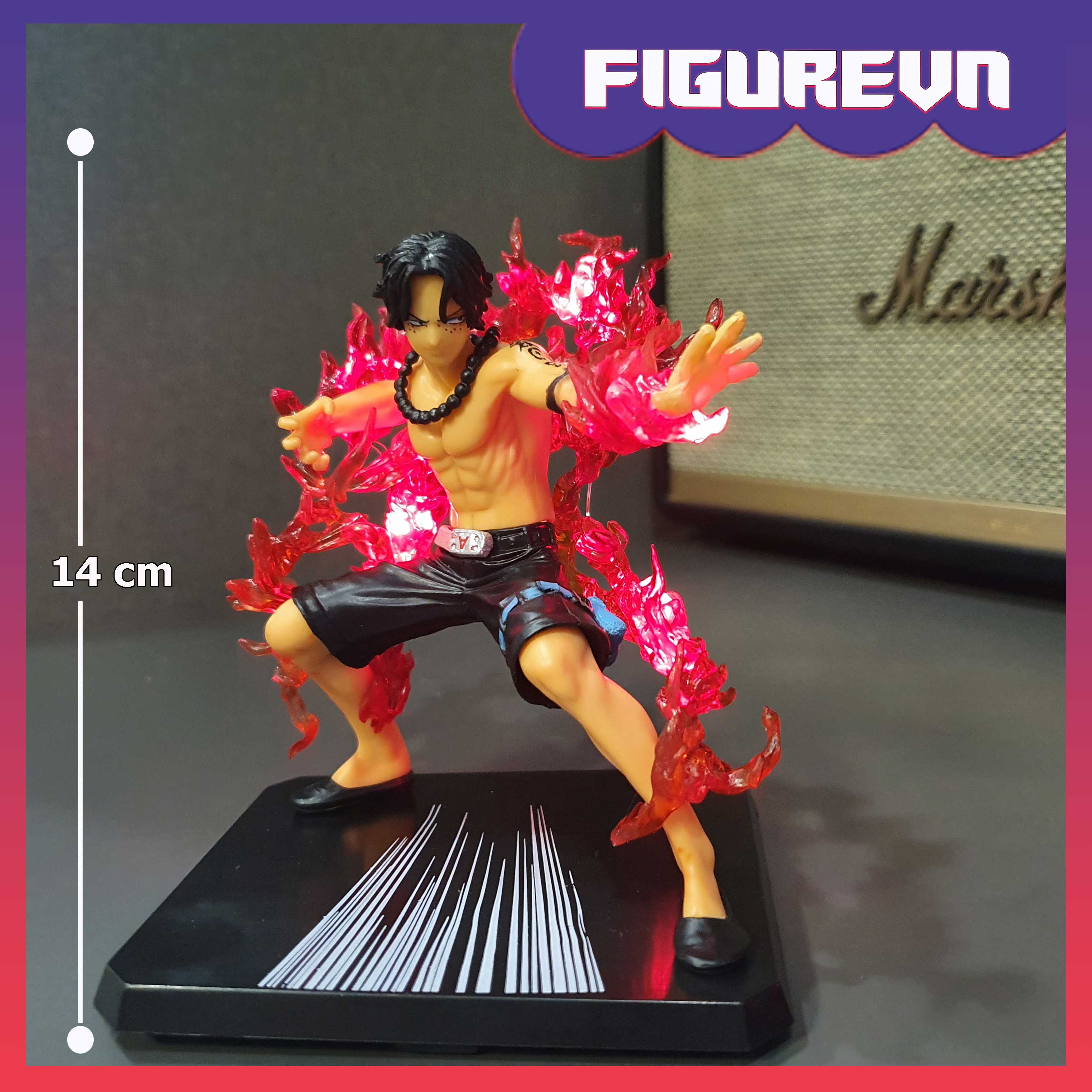 Mô hình ace 2 đầu có led 14 cm - one piece