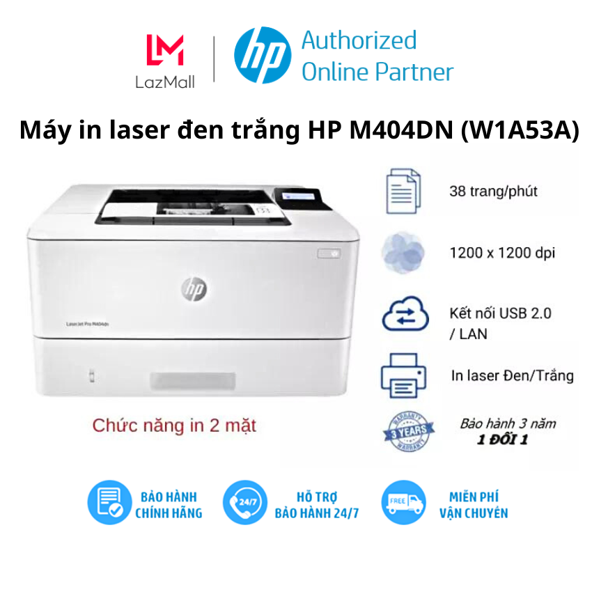 Máy in laser đen trắng hp m404dn - in 2 mặt tự động