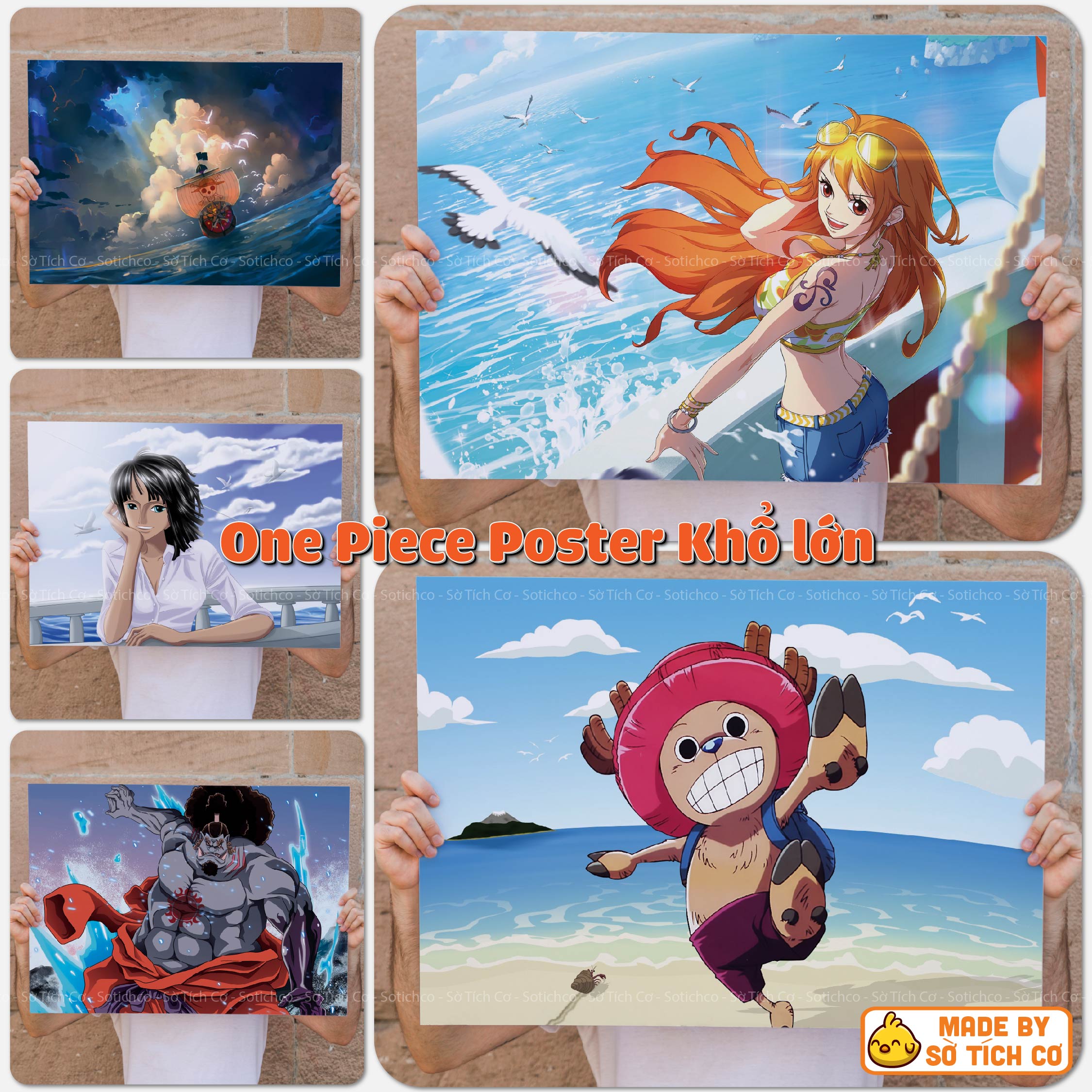 Decal Poster dán tường, tranh dán tường anime One Piece trang trí, decor phòng MSP: OP01B