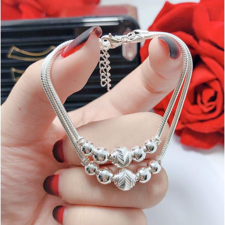 LẮC TAY ĐÔI CHO MẸ VÀ BÉ BẠC TA CAO CẤP MÃ SP LT0012536 - Shop bạc BiBi cam kết bạc chuẩn, chất lượng, kèm bảo hành