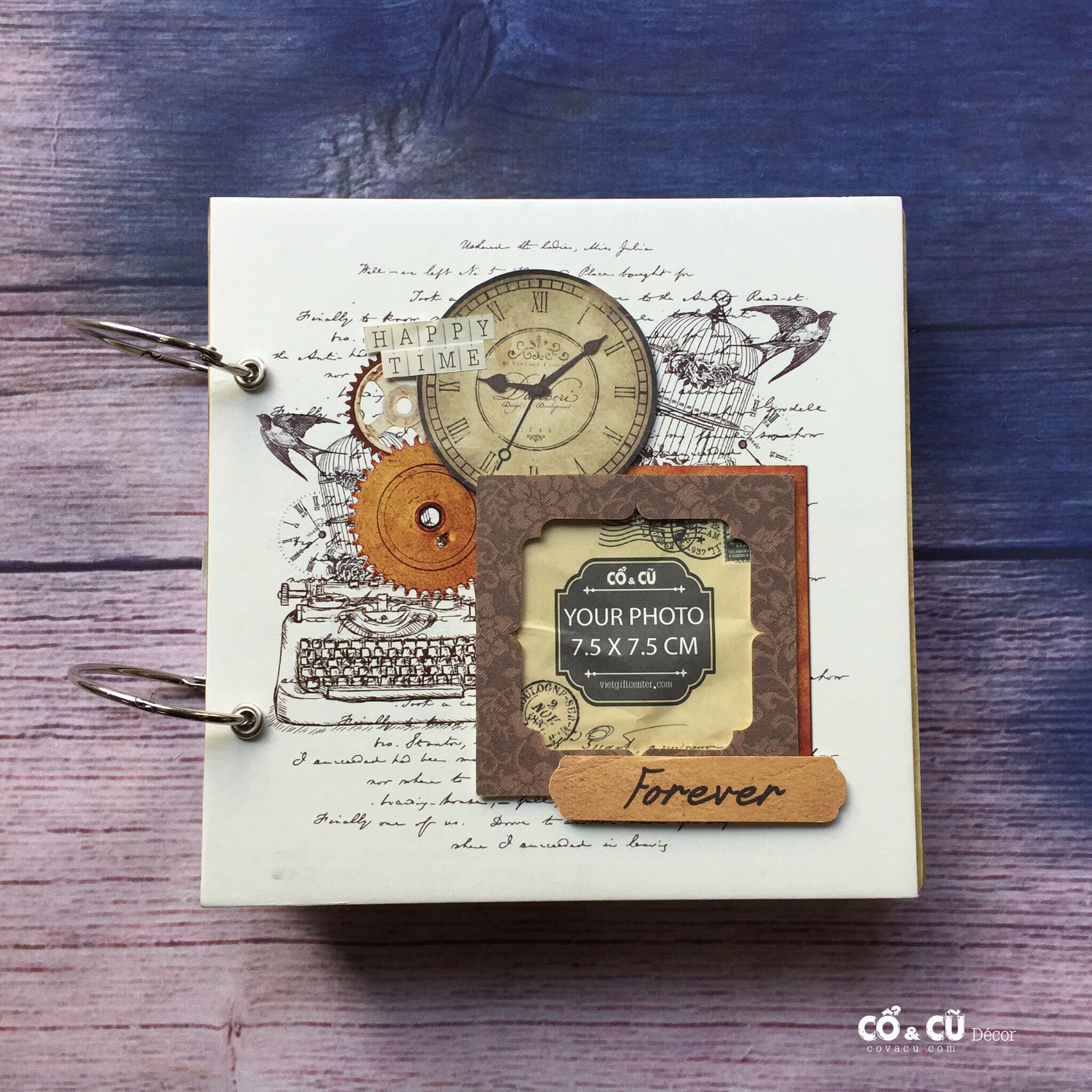Album Scrapbook Retro Clock