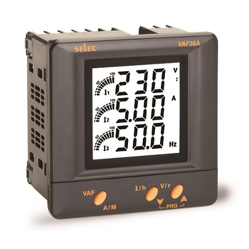 Đồng hồ đo : Điện áp, dòng điện và tần số VAF36A - Selec - DHO-SELEC- VAF36A