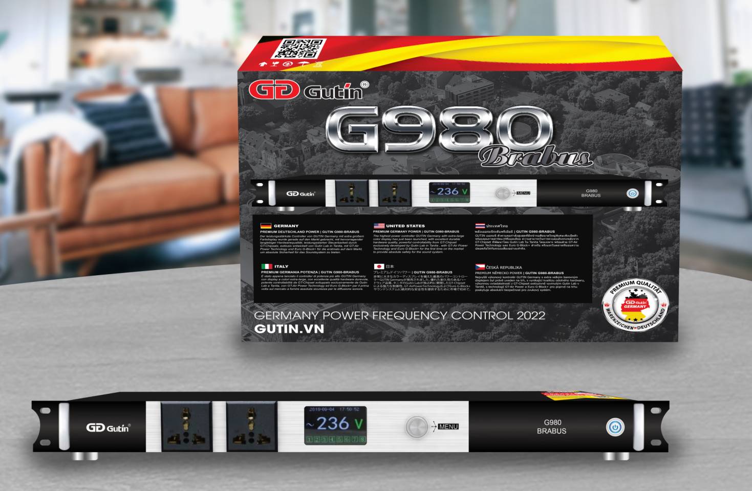 Quản lý nguồn điện thông minh gutin g980, quản lý nguồn âm thanh - quản lý nguồn - bộ quản lý nguồn điện gutin g980 hàng nhập - có lọc nguồn, khử nhiễu vượt trội, sử dụng chuẩn euro block pro cao cấp của châu âu, bh 12t