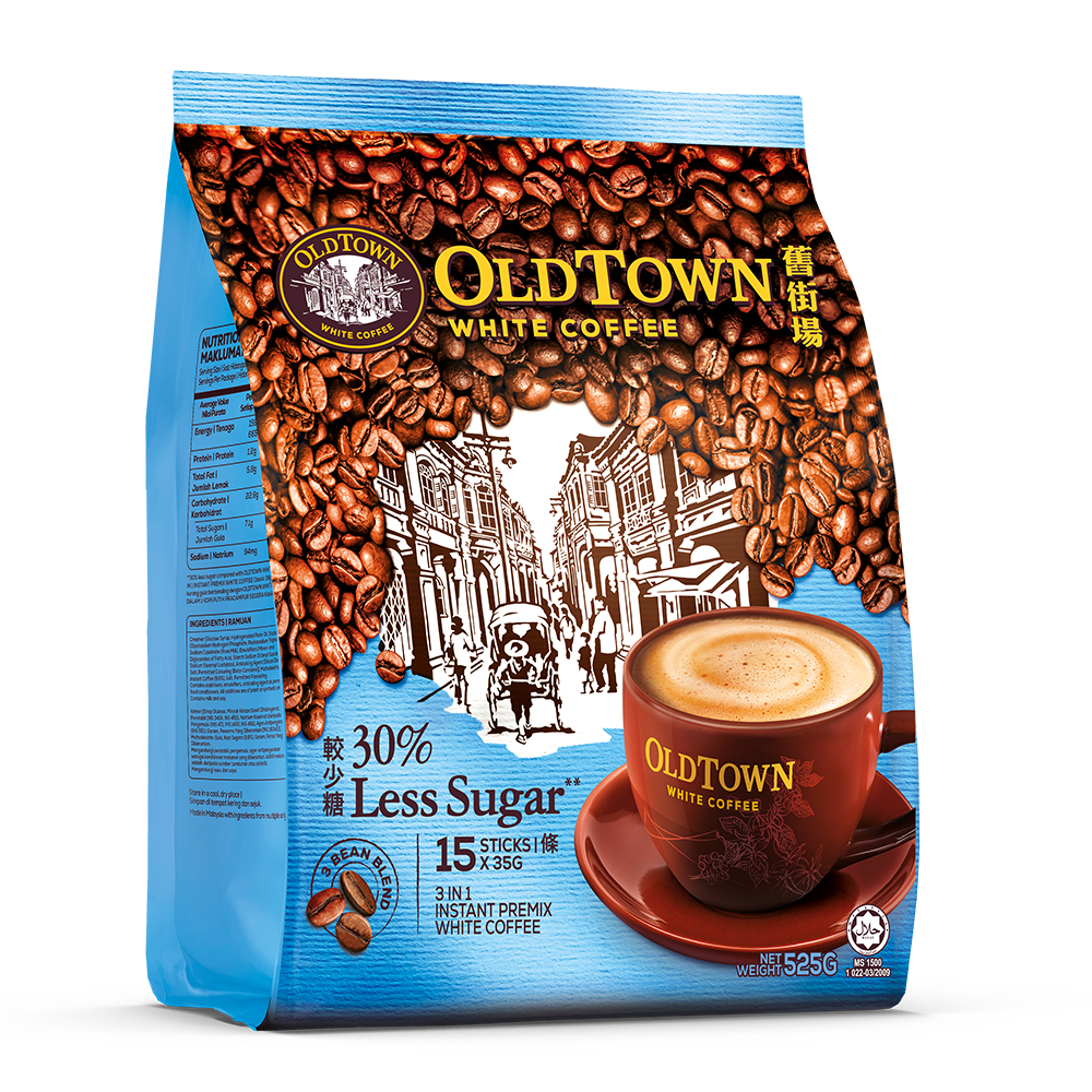 Cà Phê Oldtown Less Sugar Malaysia (ít đường) hàng nội địa 15 gói x 40 gam