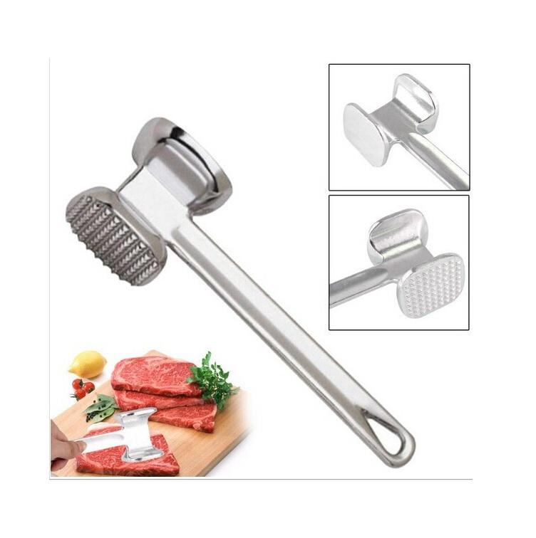 Búa đập thịt inox 2 đầu tiện dụng Dụng cụ đập thịt Dụng cụ làm mềm thịt