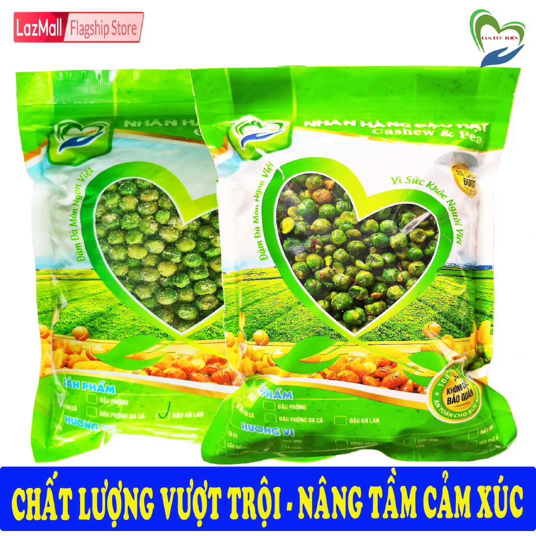 Combo 1KG 2 Vị Đậu Hà Lan Tự Chọn: Rang Tỏi Ớt Và Rang Phô Mai Tâm Đức Thiện 2 Túi ZIP 500GR Thực Phẩm Đóng Gói Đóng Hộp Ăn Liền đồ ăn vặt Thực Phẩm Khô Hà Lan Muối Hà Lan Rang Muối Hà Lan Muối bánh kẹo quà Tết