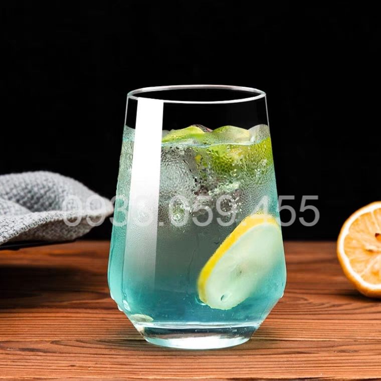 Bộ 6 Ly Thủy Tinh Uống nước Cao cấp 380ml - cốc uống nước highball, Ly cốc Nước Ép, Ly sinh tố, Ly detox Oval sang trọng