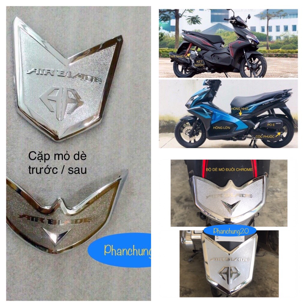 Cặp mỏ dè trước ,sau dùng cho đời xe ab 2016 2017 2018 2019 crom