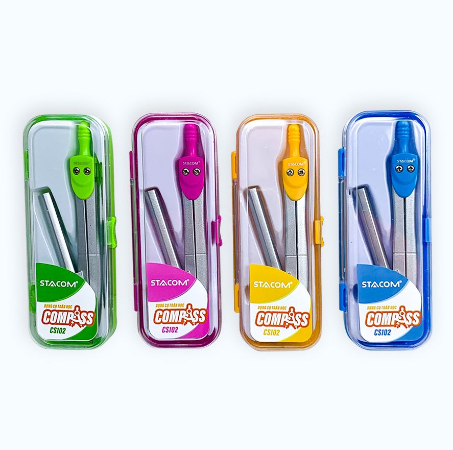 Compa học sinh kèm chì gỗ, thân hợp kim nhôm stacom - cs102