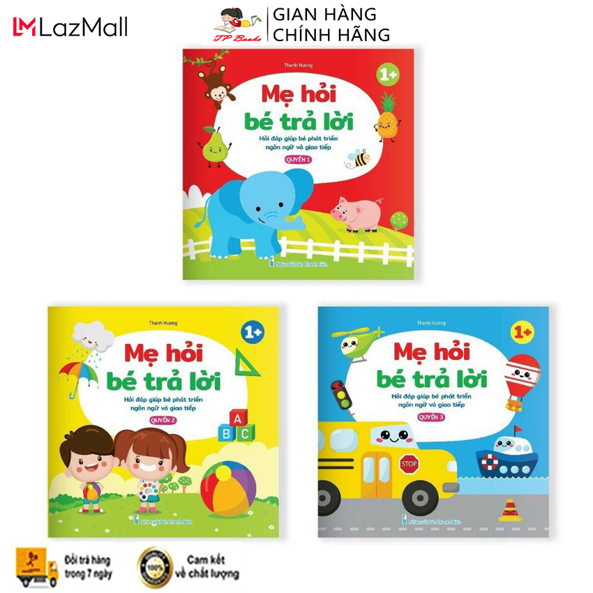 Bộ 3 cuốn sách mẹ hỏi bé trả lời - hỏi đáp giúp bé phát triển ngôn ngữ và giao tiếp - phát triển ngôn ngữ giao tiếp cho trẻ em từ 1 tuổi