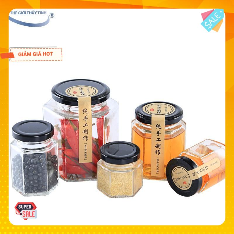 [HCM]Combo 8 Hũ Thủy Tinh Lục Giác Đựng Thực Phẩm 180ML