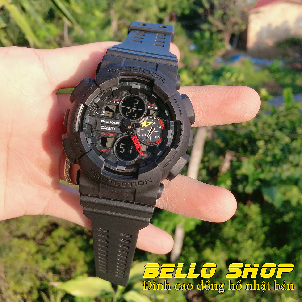 Đồng hồ nam G-Shock GA140 ĐEN KIM ĐỎ VÀNG thể thao nam nữ, Chống nước 200M,Tặng kèm pin dự phòng, Bảo hành 12 tháng  - BELLO STORE