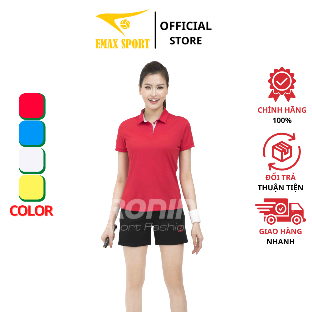Áo cầu lông có cổ Nữ Proning, vải thun mè thoáng mát, thấm hút mồ hôi AC - 3385