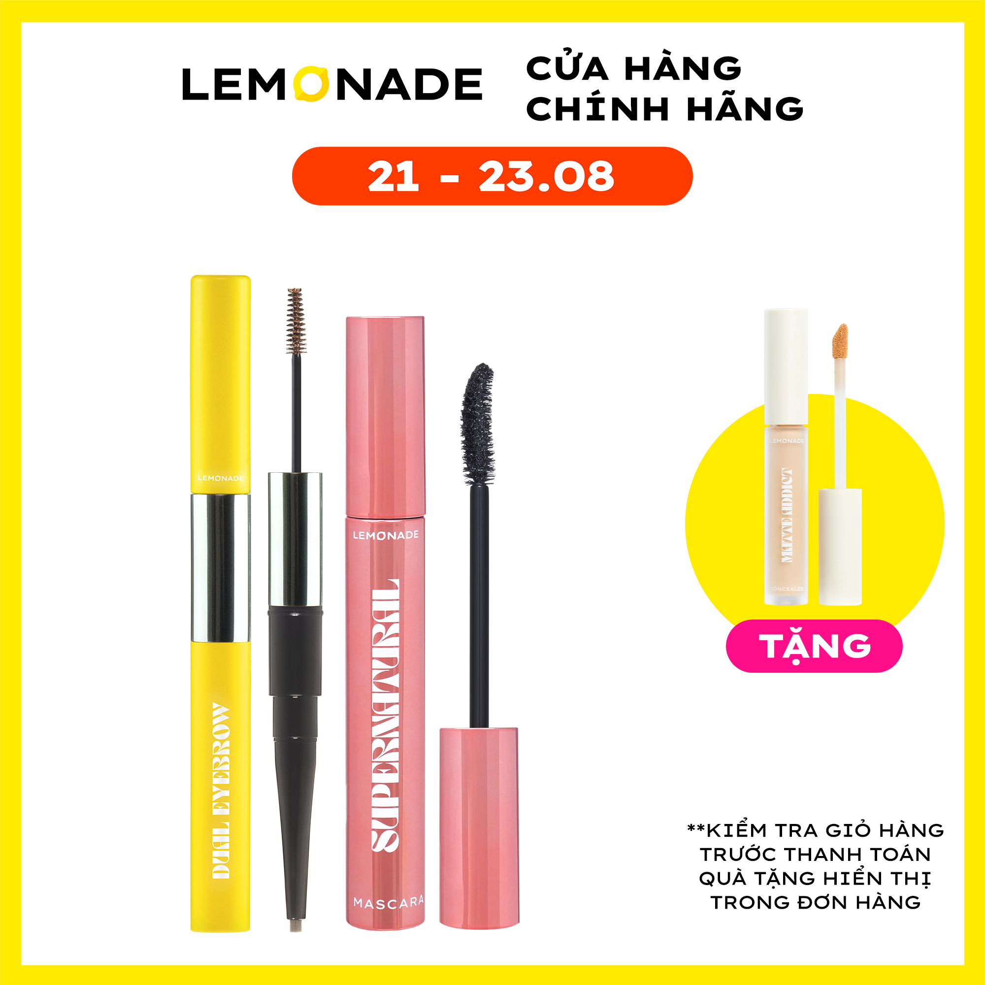Combo Lemonade Mascara SuperNatural 7.5g và chì kẻ mày 2 đầu Want It Got It 2.75g