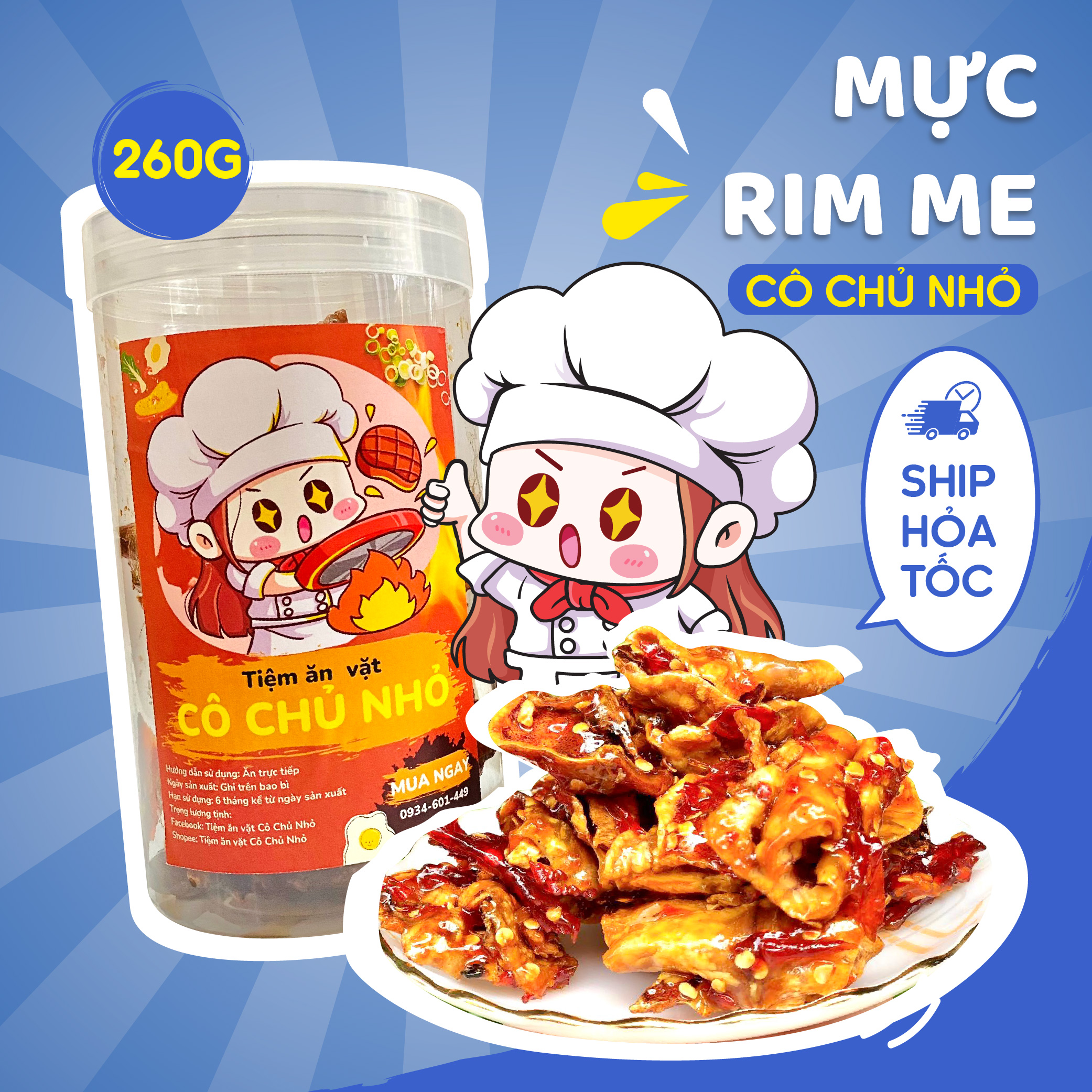 Mực rim me sa tế cô chủ nhỏ 270g đồ ăn vặt hà nội ngon bổ rẻ