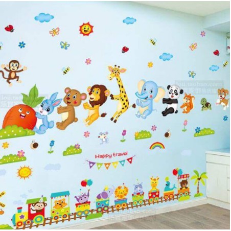 Combo 2 tấm Decal trang trí - decal dán tường cho bé có keo sẵn