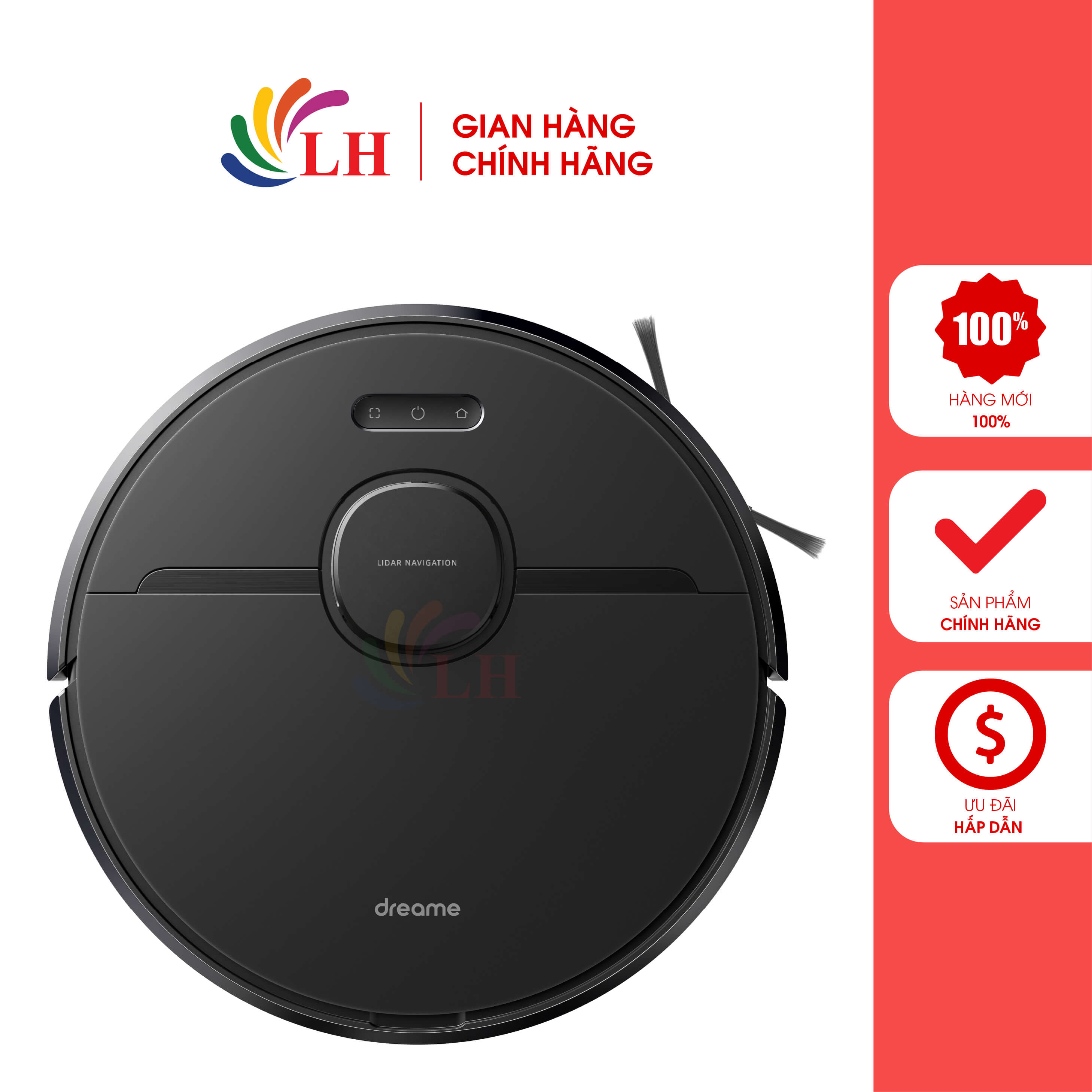 Robot hút bụi Dreame Robotic Vacuum D9 Pro RLS5-BL0 - Hàng chính hãng - Thiết kế hiện đại, sang trọng, thời gian làm việc lên đến 150 phút